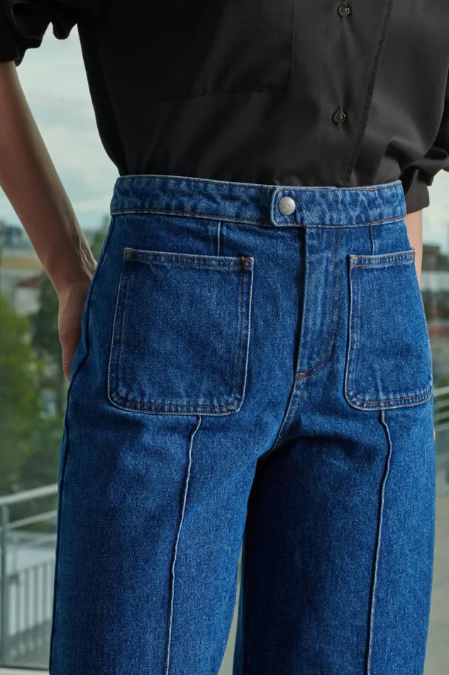 Trousers Women Soeur HARRY JEANS Washed Blue Denim