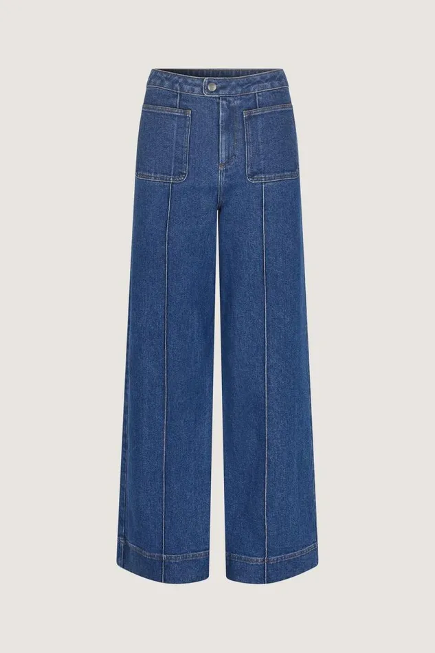 Trousers Women Soeur HARRY JEANS Washed Blue Denim
