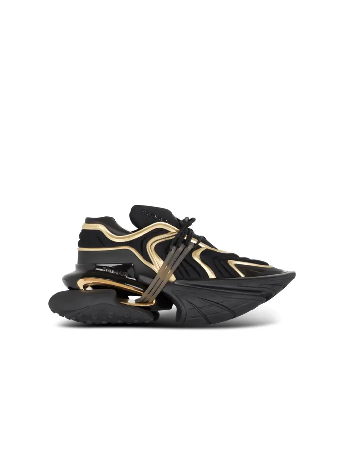 Unicorn Wave Trainers In Neoprene And Calfskin Black Men Balmain Sneakers