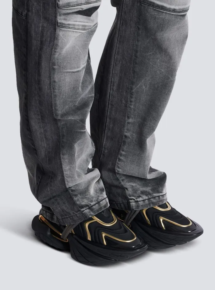 Unicorn Wave Trainers In Neoprene And Calfskin Black Men Balmain Sneakers