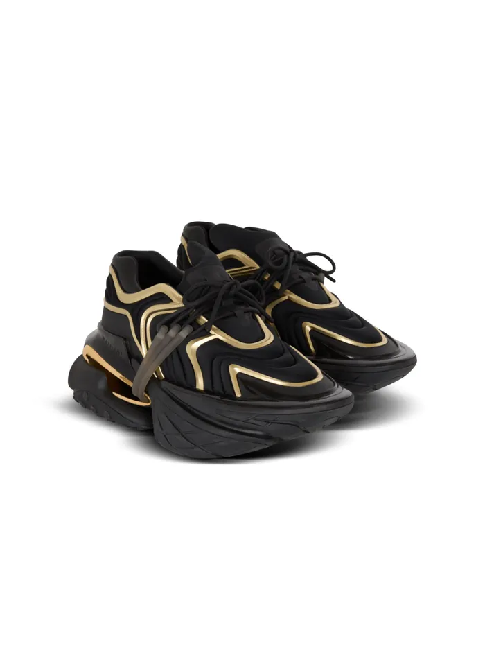 Unicorn Wave Trainers In Neoprene And Calfskin Black Men Balmain Sneakers