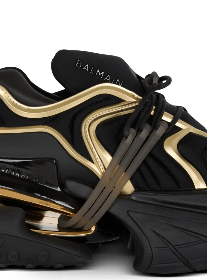 Unicorn Wave Trainers In Neoprene And Calfskin Black Men Balmain Sneakers