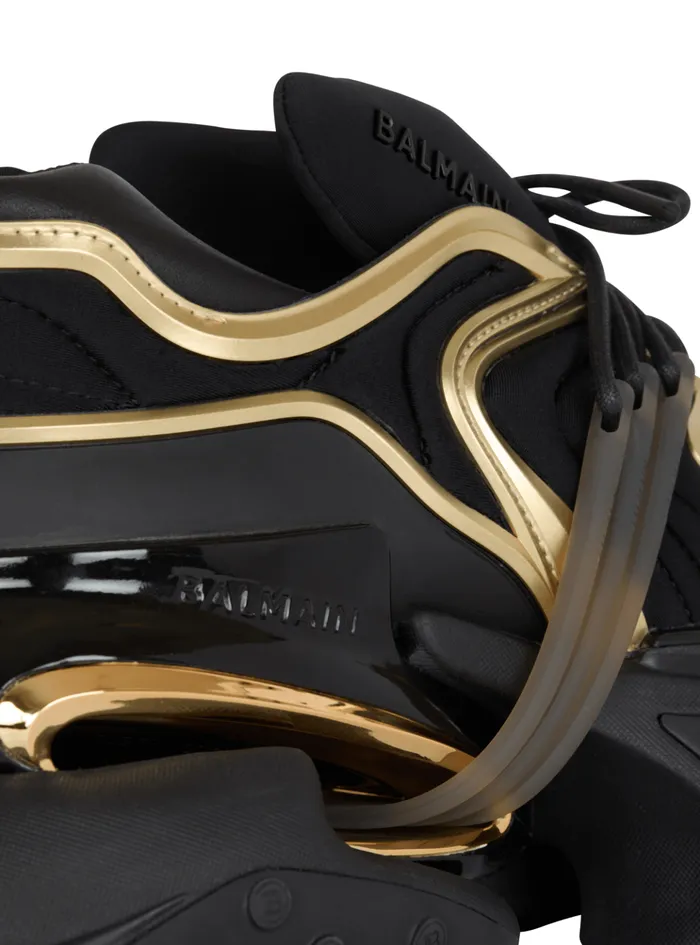 Unicorn Wave Trainers In Neoprene And Calfskin Black Men Balmain Sneakers