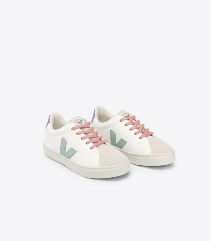 VEJA Esplar Kids ESPLAR LACES LEATHER WHITE MATCHA LAVANDE