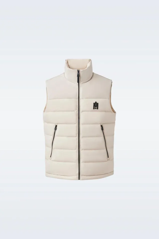 Vests Men Mackage BOBBIE Agile360 Stretch Light Down Vest With Stand Collar Navy