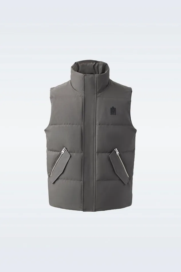 Vests Men Mackage JOSEPH Nordic Tech Down Vest With Funnel Collar Black