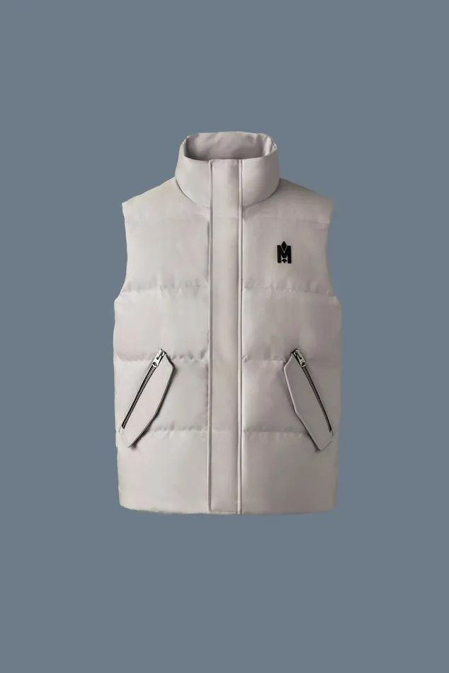 Vests Men Mackage JOSEPH Nordic Tech Down Vest With Funnel Collar Black