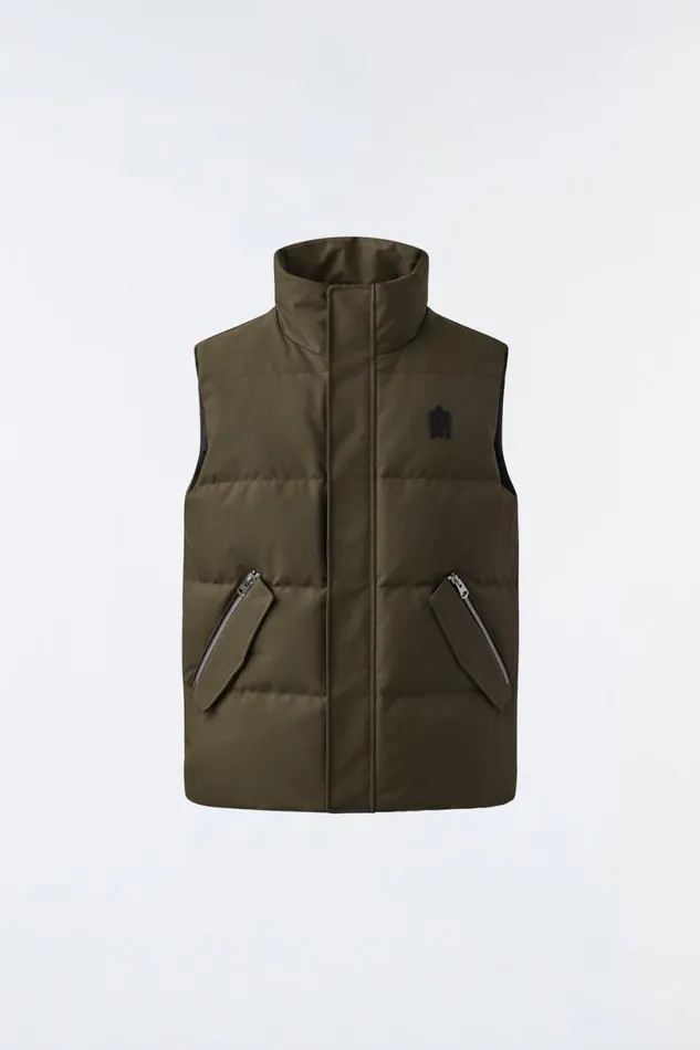 Vests Men Mackage JOSEPH Nordic Tech Down Vest With Funnel Collar Black