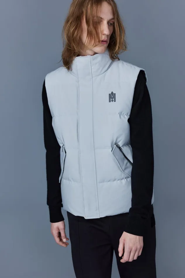 Vests Men Mackage JOSEPH Nordic Tech Down Vest With Funnel Collar Black