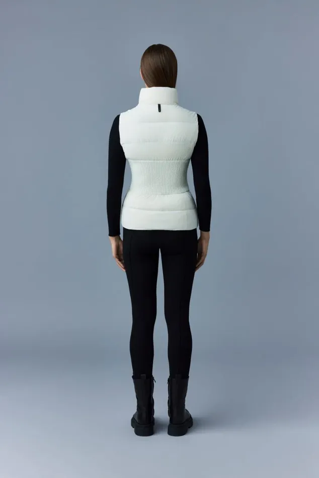 Vests Women Mackage GISELA Stretch Light Down Vest With Stand Collar Black