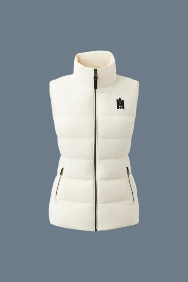 Vests Women Mackage GISELA Stretch Light Down Vest With Stand Collar Black