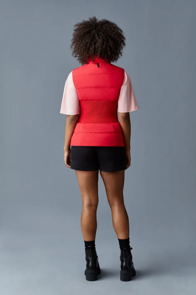 Vests Women Mackage GISELA Stretch Light Down Vest With Stand Collar Black