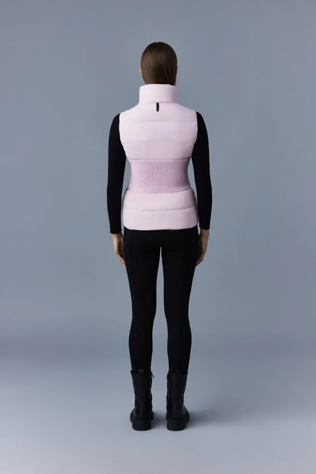 Vests Women Mackage GISELA Stretch Light Down Vest With Stand Collar Black