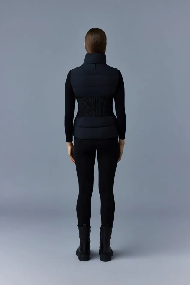 Vests Women Mackage GISELA Stretch Light Down Vest With Stand Collar Black