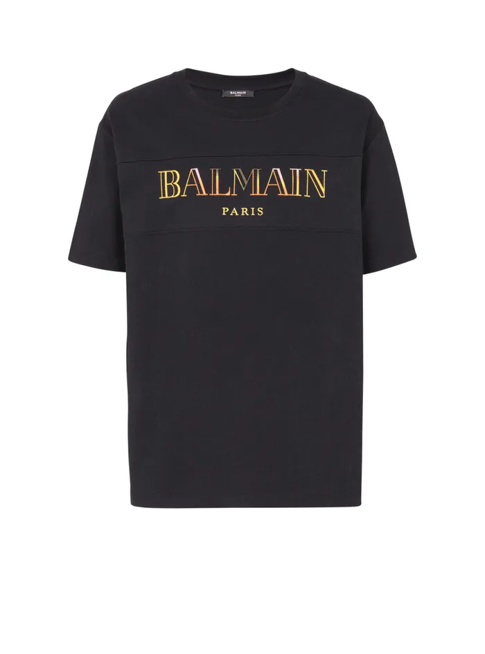 Vintage Embroidered Tshirt Black Men Balmain TShirts