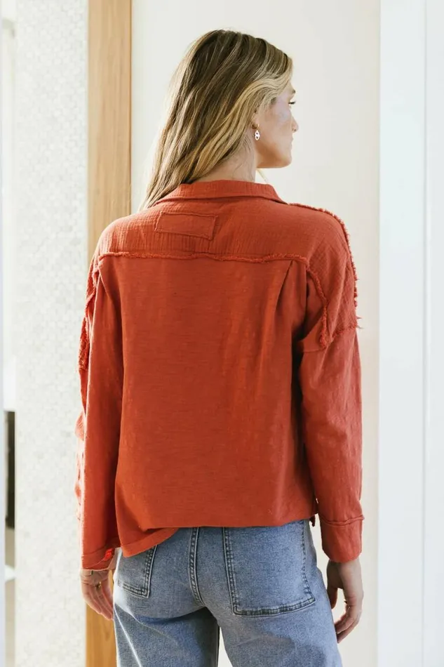 Vittoria Oversized Top In Rust Rust Women Bohme Tees and Tanks