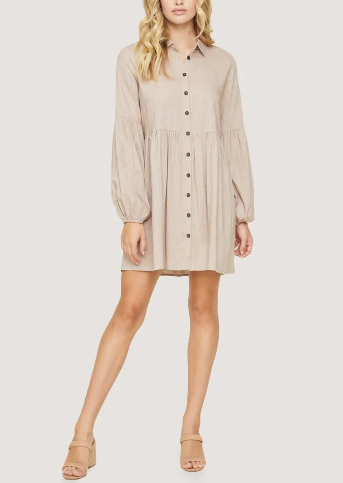 Weekend Bliss Mini Dress Almond Women Lost Wander Dresses