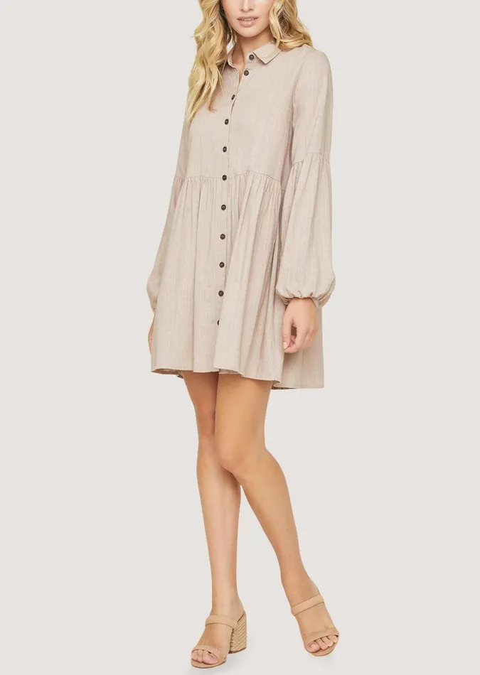 Weekend Bliss Mini Dress Almond Women Lost Wander Dresses