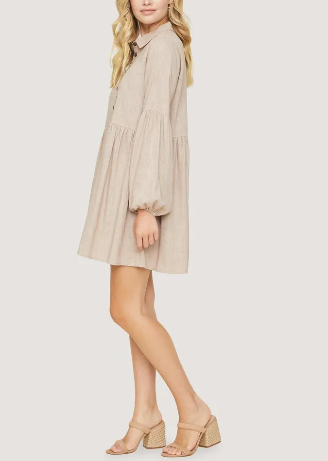 Weekend Bliss Mini Dress Almond Women Lost Wander Dresses