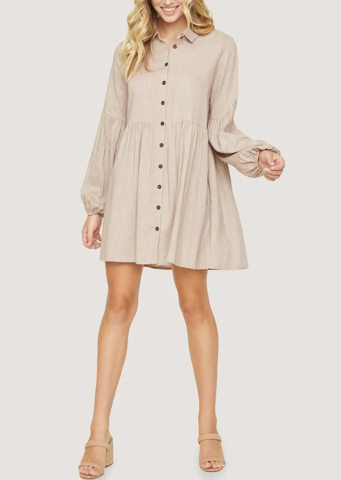 Weekend Bliss Mini Dress Almond Women Lost Wander Dresses