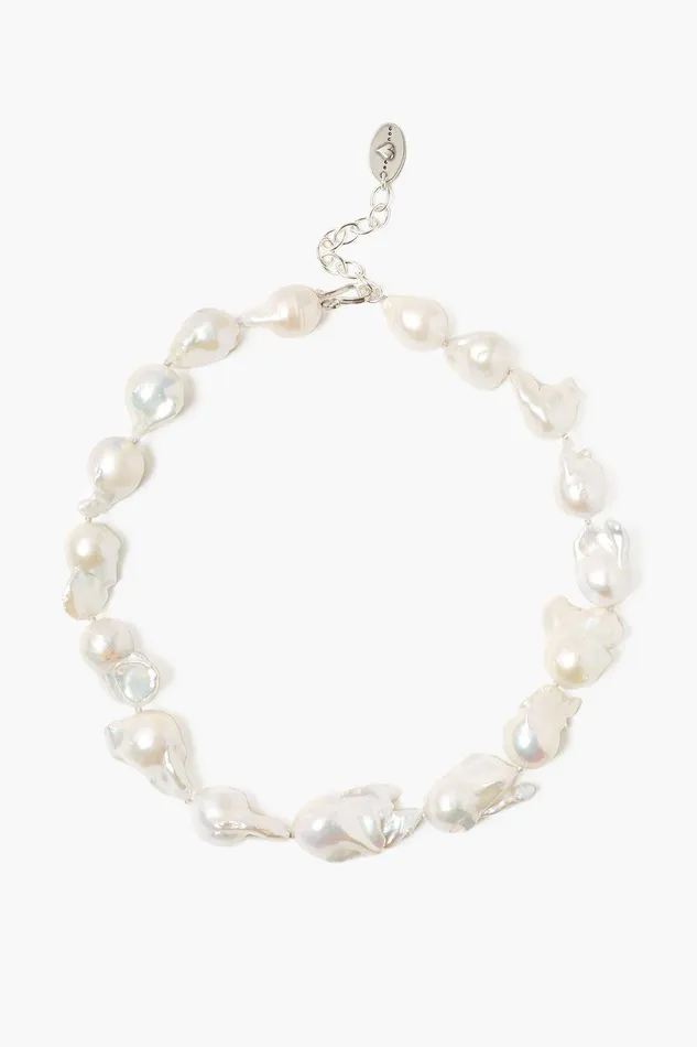 White Baroque Pearl Collar Necklace Women Chan Luu Necklaces