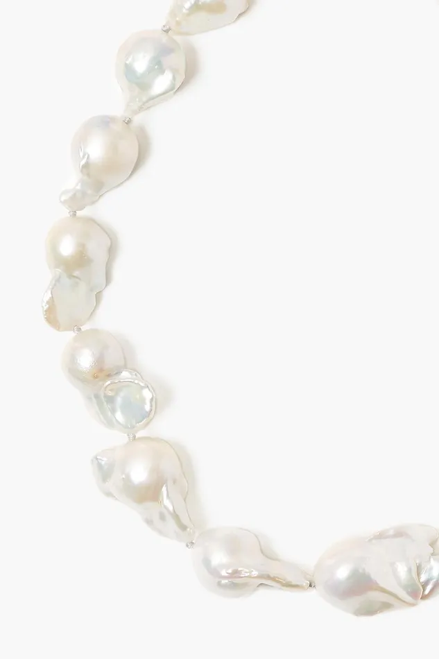 White Baroque Pearl Collar Necklace Women Chan Luu Necklaces