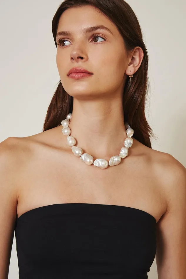 White Baroque Pearl Collar Necklace Women Chan Luu Necklaces