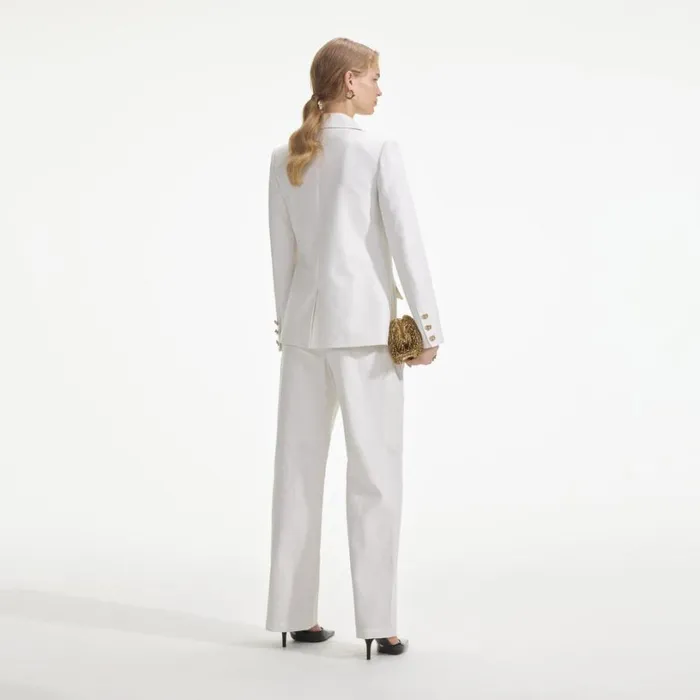 White Linen Trousers Women Self Portrait Bottoms White Linen Trousers Women Self Portrait Bottoms