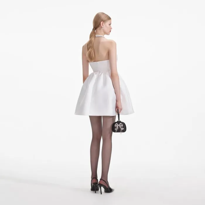 White Taffeta Bandeau Mini Dress Women Self Portrait Dresses White Taffeta Bandeau Mini Dress Women Self Portrait Dresses