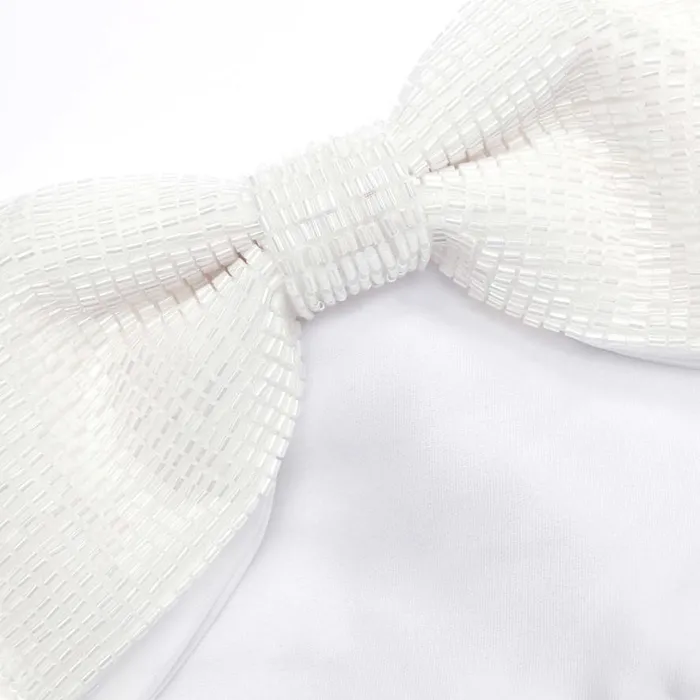 White Taffeta Bandeau Mini Dress Women Self Portrait Dresses White Taffeta Bandeau Mini Dress Women Self Portrait Dresses