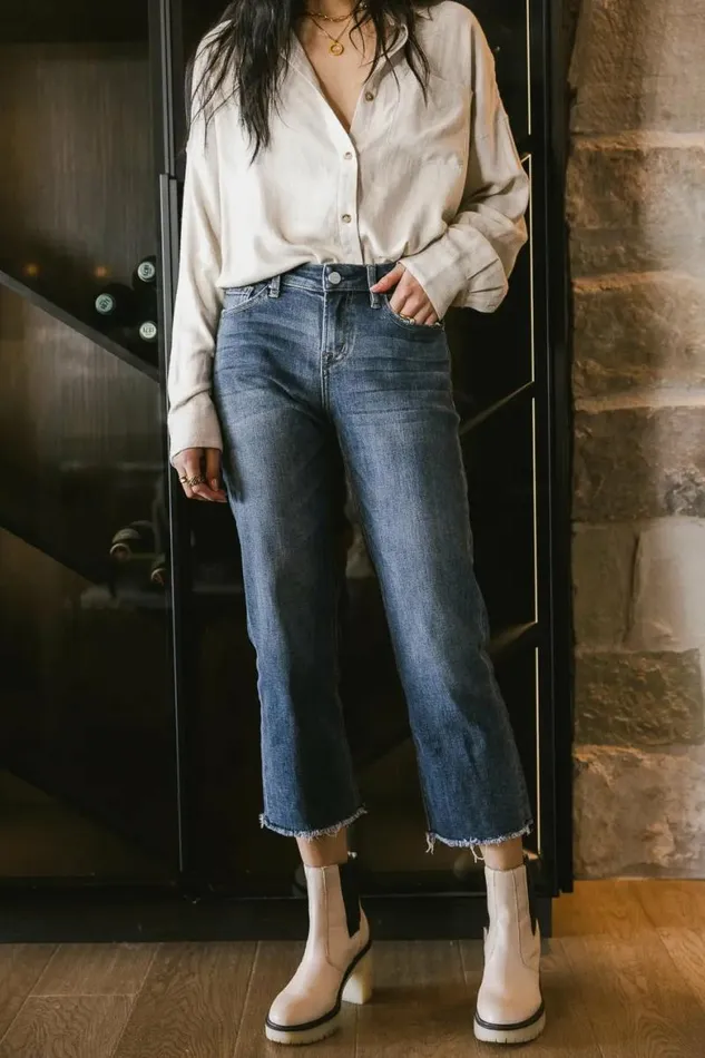 Whitley Straight Leg Jeans Dark Wash Women Bohme Denim