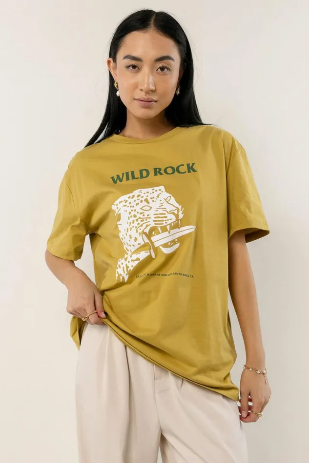 Wild Rock Graphic Tee 8211 FINAL SALE Chartreuse Women Bohme Tops