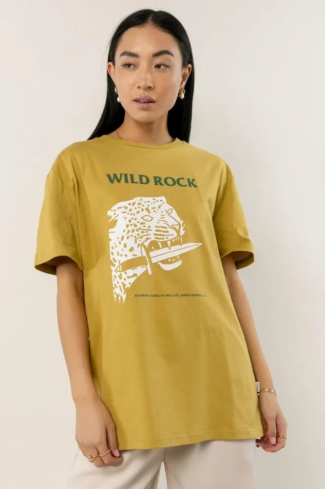 Wild Rock Graphic Tee 8211 FINAL SALE Chartreuse Women Bohme Tops