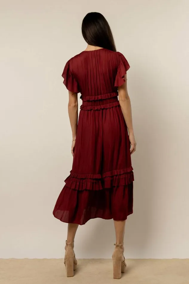 Willa Ruffle Dress In Brick Brick Women Bohme Dresses