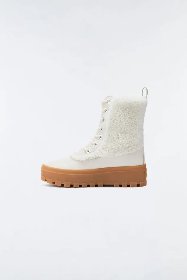Winter Boots Women Mackage HERO Shearling Winter Boot For Women Cream