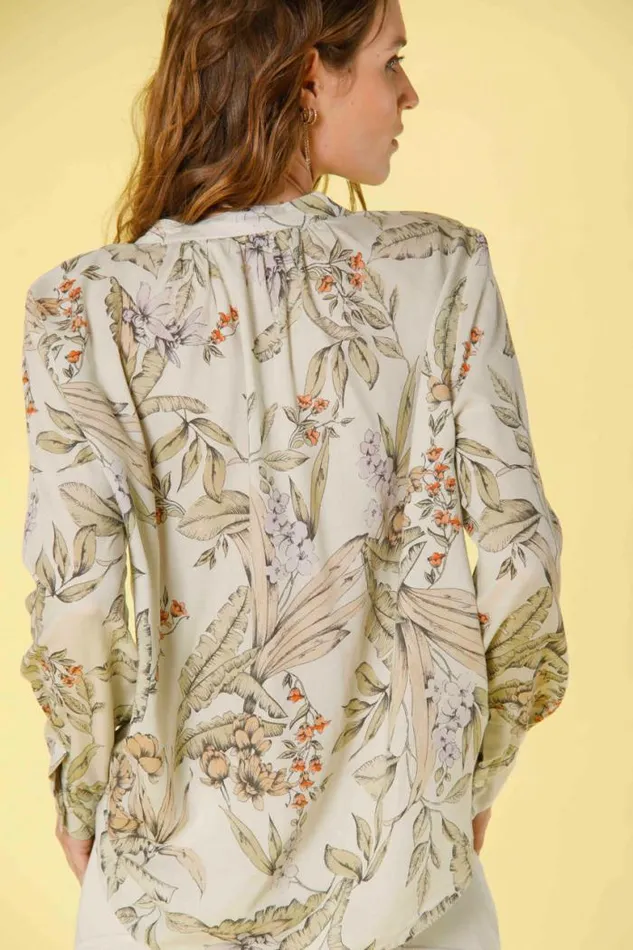 Woman Adele Long Sleeve Shirt In Tencel With Floreal Pattern Mason039s Shirts