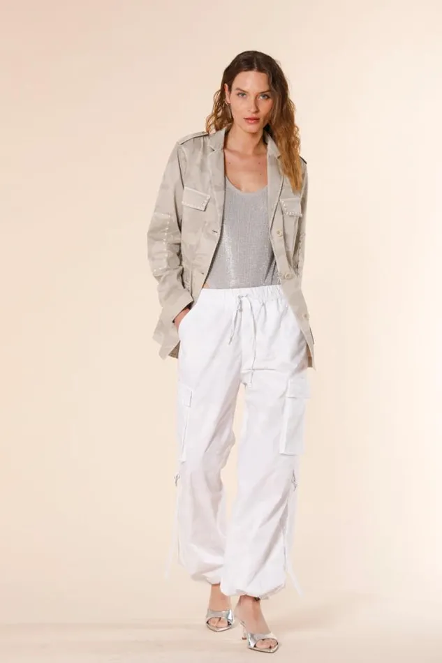 Woman Francis Cargo Jogger Pants In Tencel With Camouflage Print Relaxed Mason039s Pants