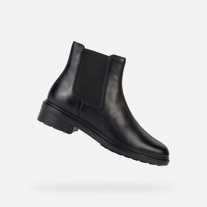 Woman Geox Ankle Boots WALK PLEASURE E Chelsea Boots Black Woman Geox Black