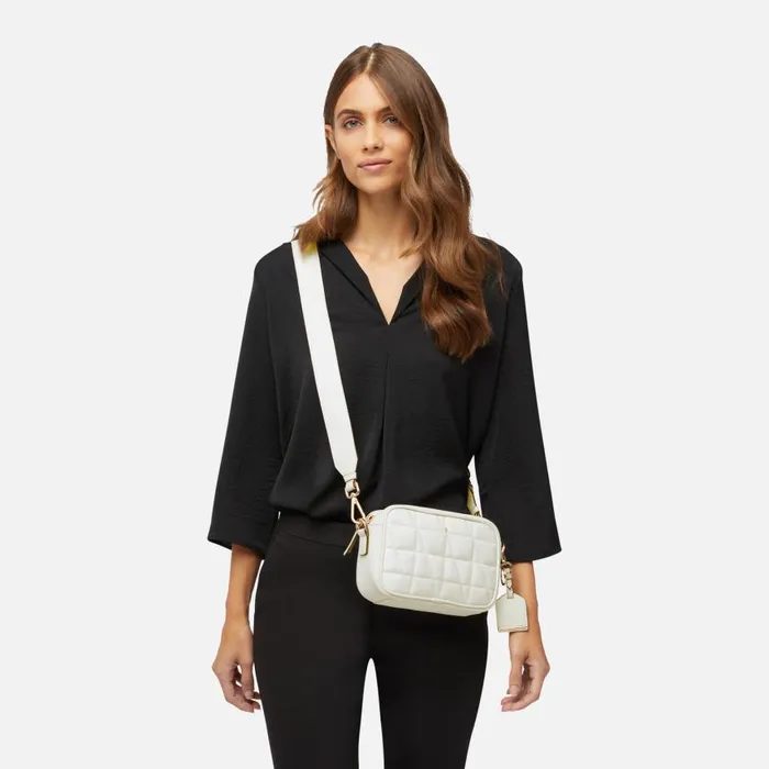 Woman Geox Bags NARCISIA Women039s White Shoulder Bag CASHMERE White
