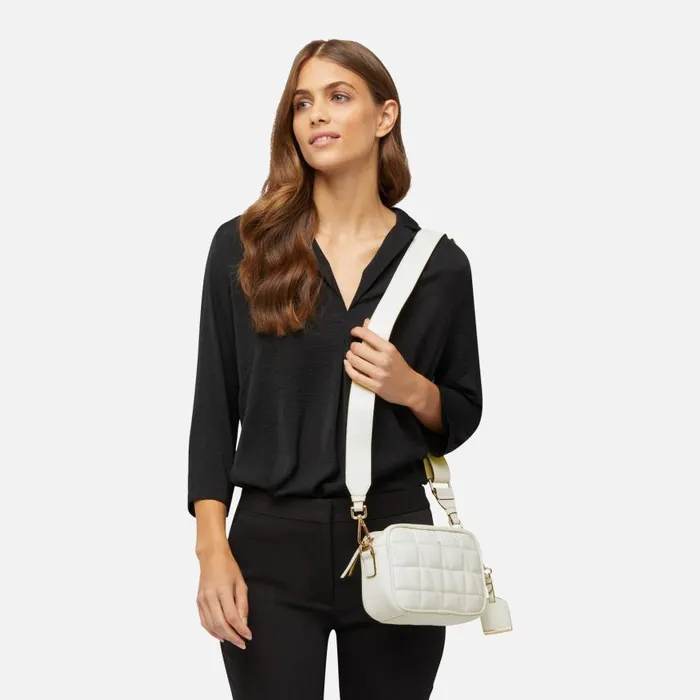 Woman Geox Bags NARCISIA Women039s White Shoulder Bag CASHMERE White