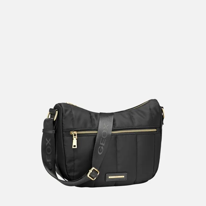 Woman Geox Bags TRAVEGGY S WOMAN Black Crossbody Bag Black