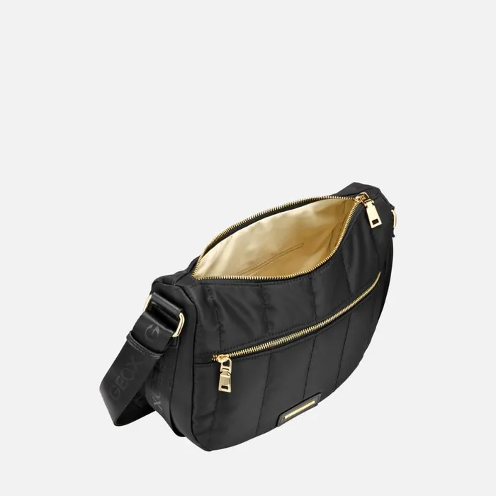 Woman Geox Bags TRAVEGGY S WOMAN Black Crossbody Bag Black
