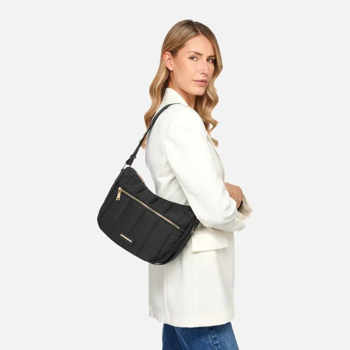 Woman Geox Bags TRAVEGGY S WOMAN Black Crossbody Bag Black