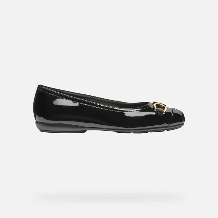 Woman Geox Ballerinas ANNYTAH WOMAN Black Patent Leather Ballerina Flats Black