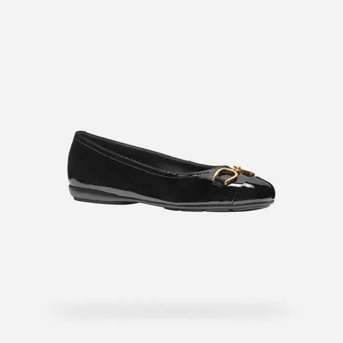 Woman Geox Ballerinas ANNYTAH WOMAN Black Patent Leather Ballerina Flats Black