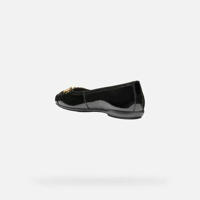 Woman Geox Ballerinas ANNYTAH WOMAN Black Patent Leather Ballerina Flats Black