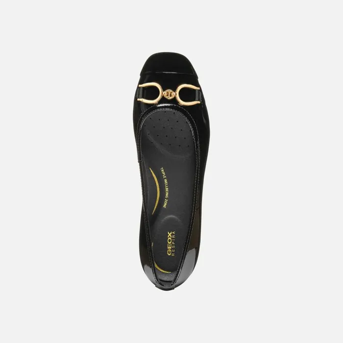 Woman Geox Ballerinas ANNYTAH WOMAN Black Patent Leather Ballerina Flats Black