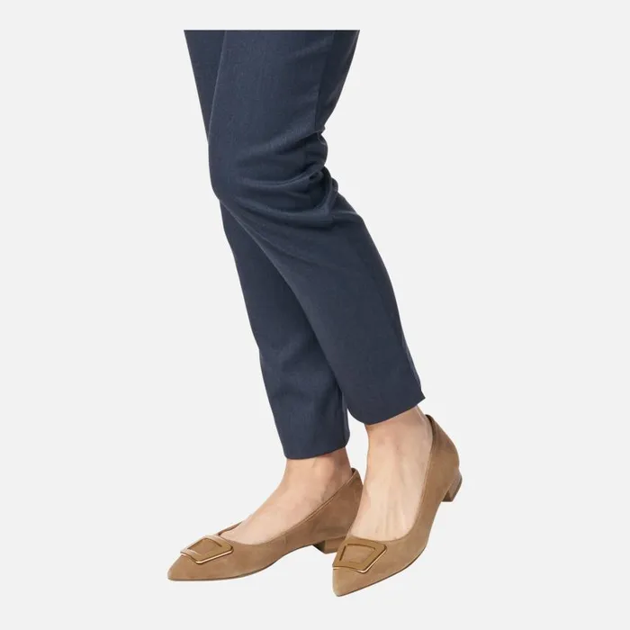 Woman Geox Ballerinas CHARYSSA WOMAN Mud Suede Ballerina Pumps Mud