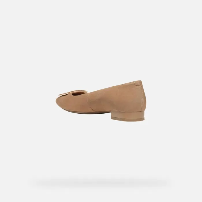 Woman Geox Ballerinas CHARYSSA WOMAN Mud Suede Ballerina Pumps Mud