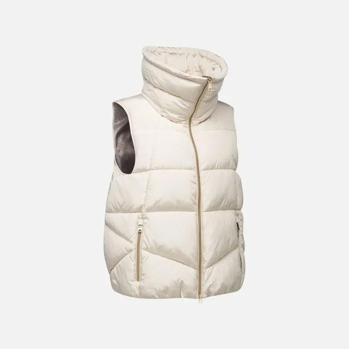 Woman Geox Jackets DAMIANA WOMAN Moonbeam Sleeveless Moonbeam